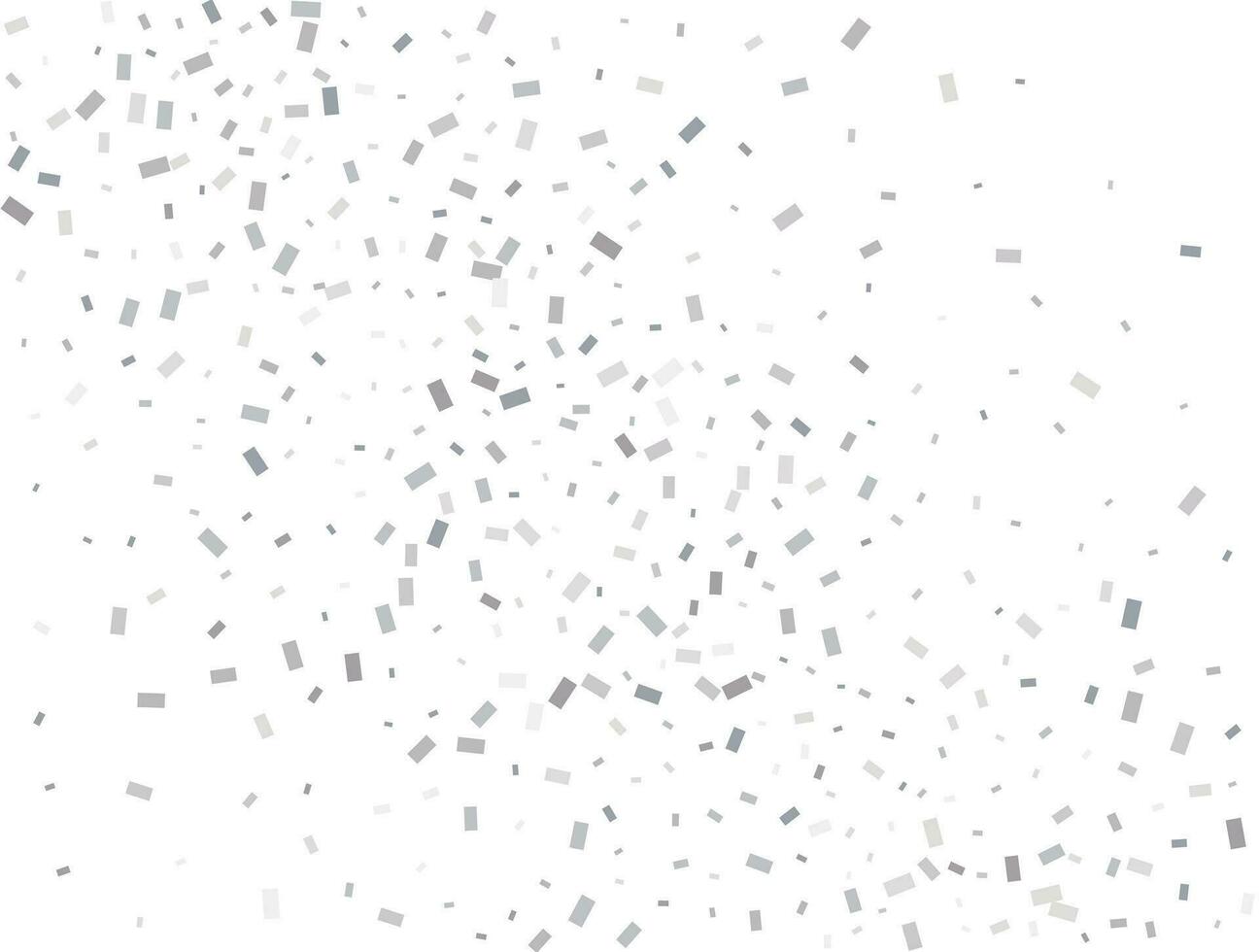 Magic silver Rectangular glitter confetti background. White festive texture. vector