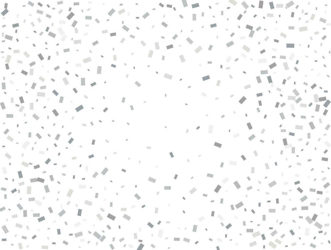 Magic silver Rectangular glitter confetti background. White festive texture. vector