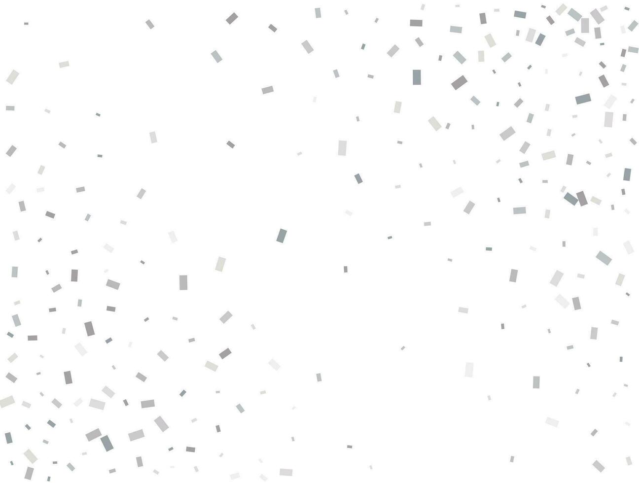 Magic silver Rectangular glitter confetti background. White festive texture. vector
