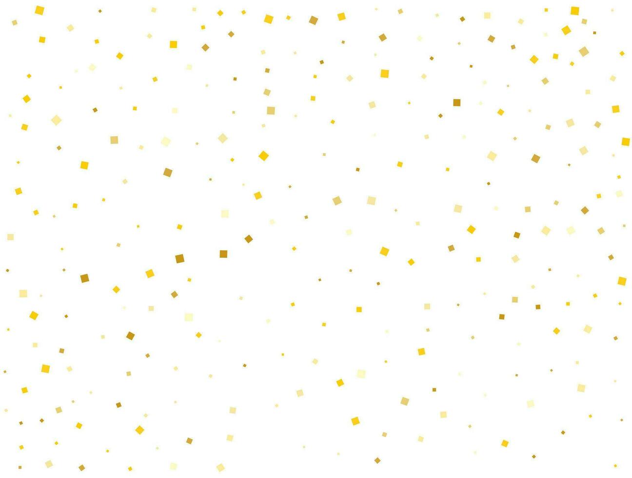Gold Squares. Confetti celebration, Falling golden abstract decoration for party. vector