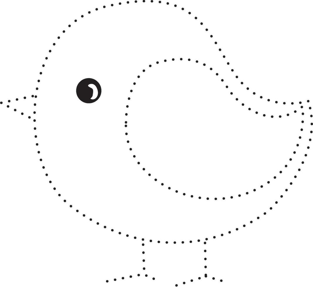 polluelo parcheado práctica dibujar dibujos animados garabatear kawaii anime colorante página linda ilustración dibujo acortar Arte personaje chibi manga cómic vector