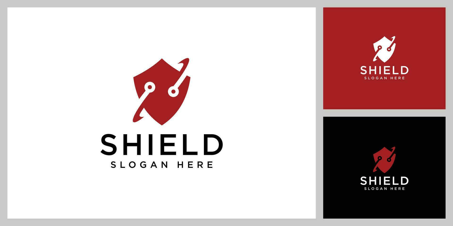 shield security logo design vector