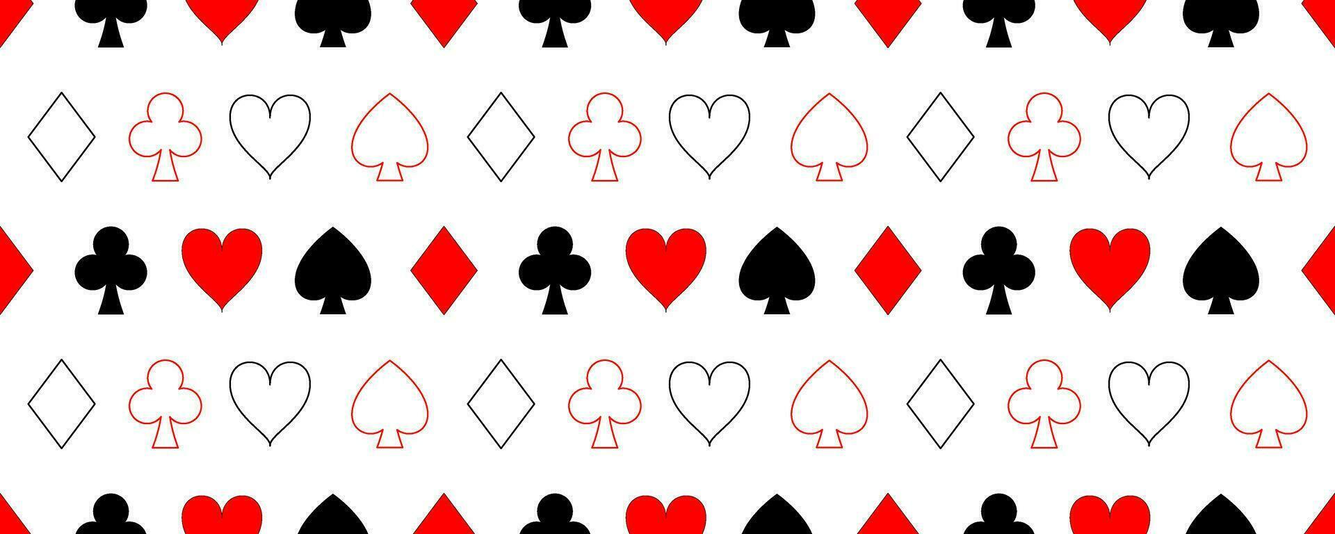 black red playing card seamless pattern vector
