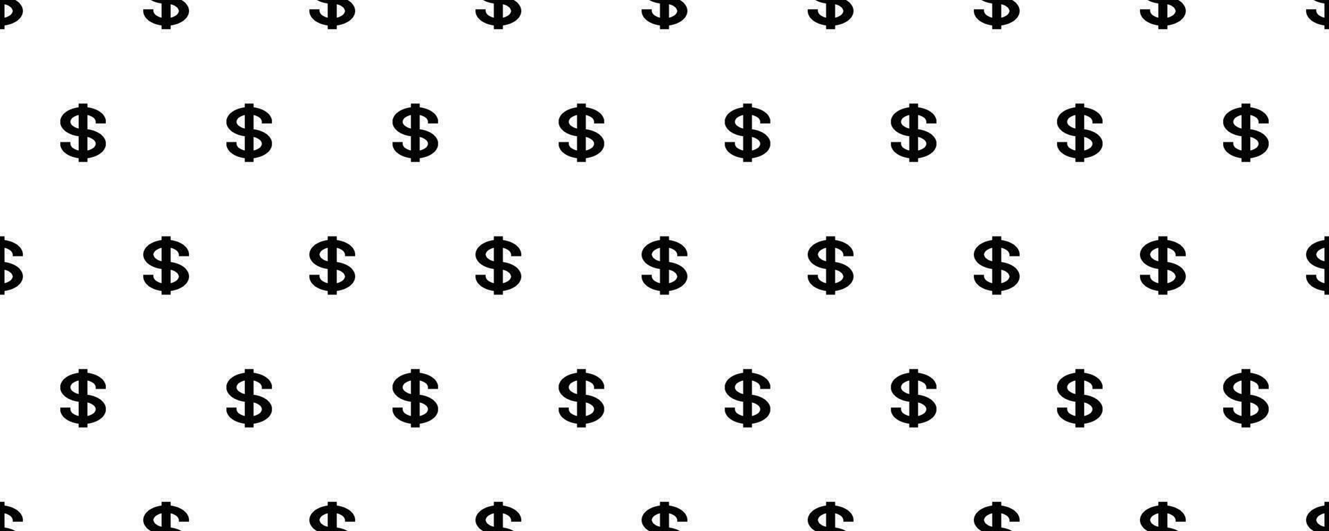 black white dollar sign seamless pattern vector