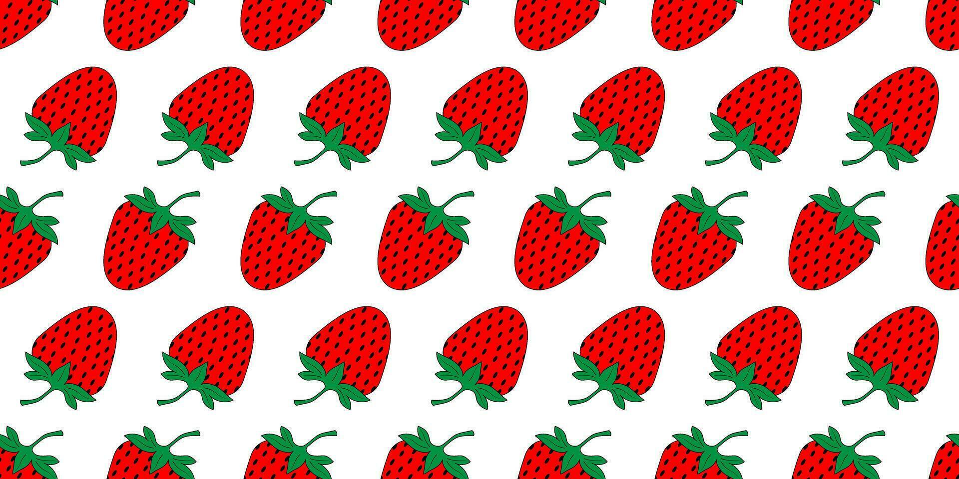 strawberry fruits seamless pattern vector