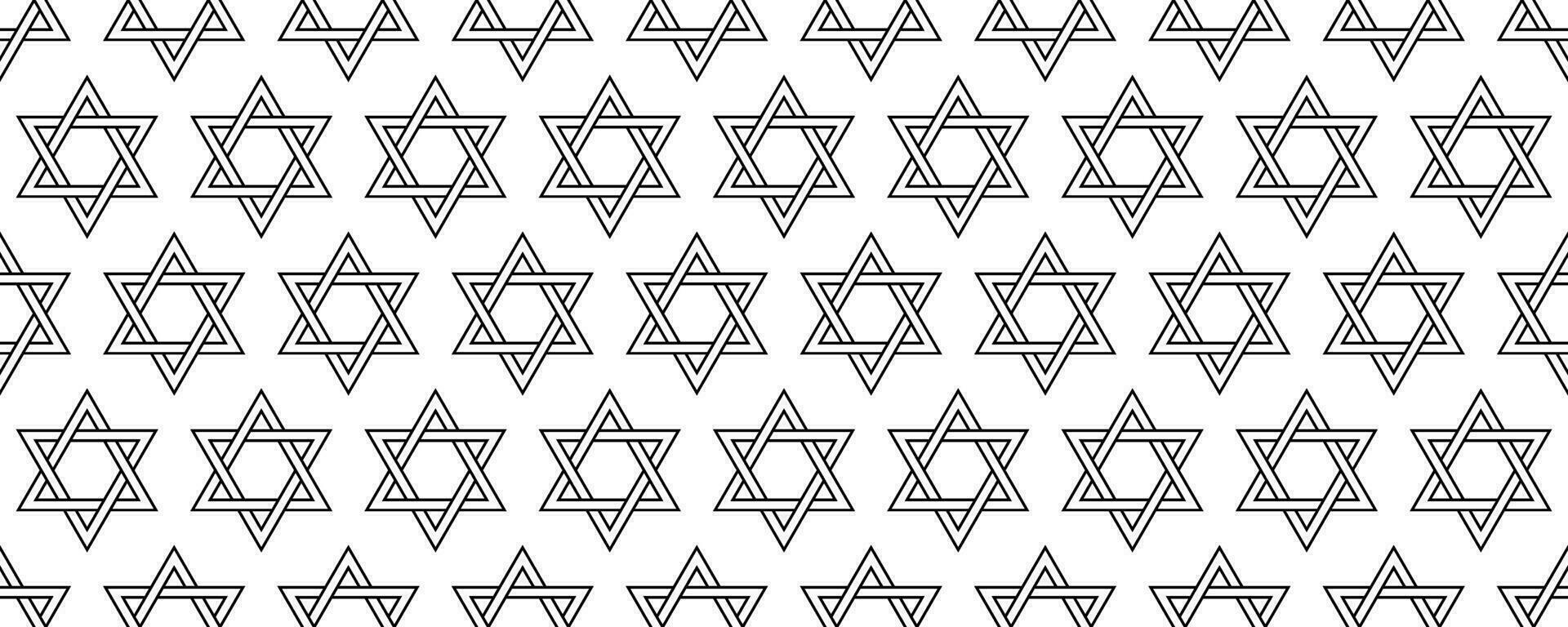 black white Star of Davidn seamlessn pattern vector