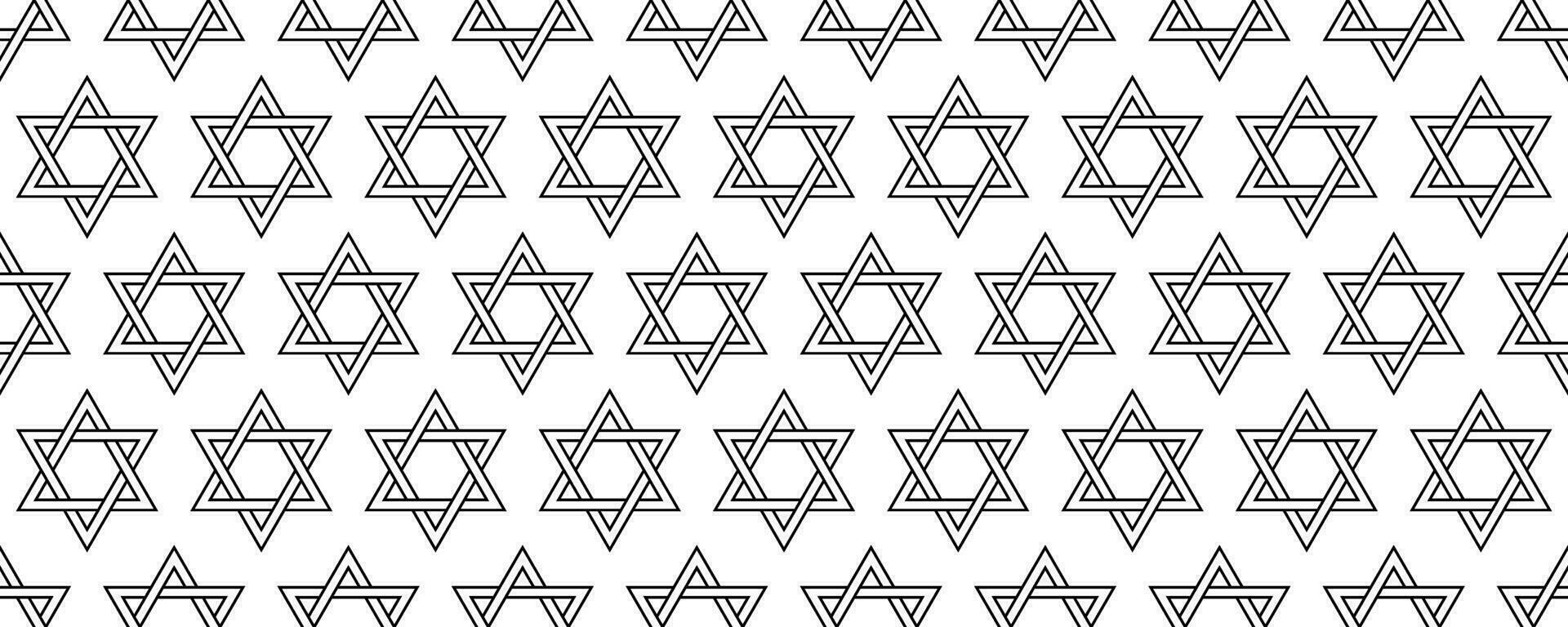 black white Star of Davidn seamlessn pattern vector