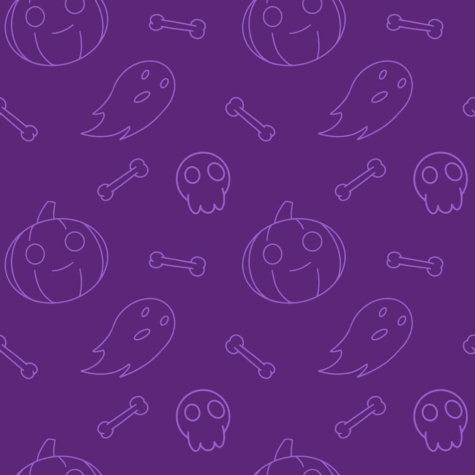 Halloween seamless pattern. Doodle art vector