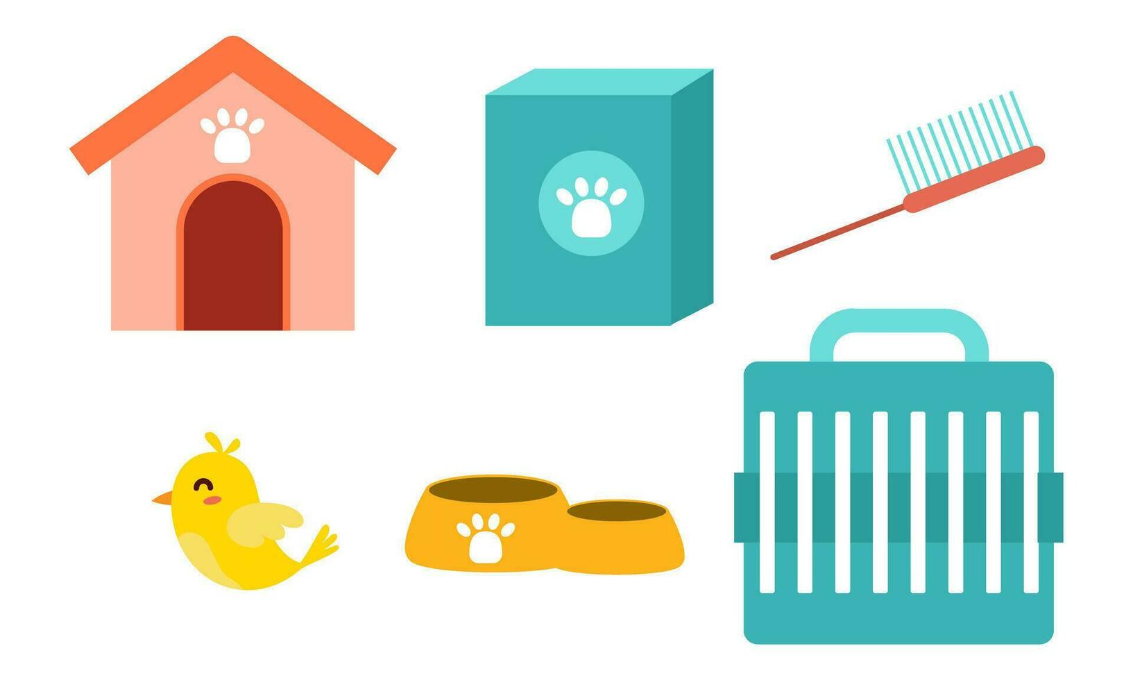 Elements pets food theme logo vector