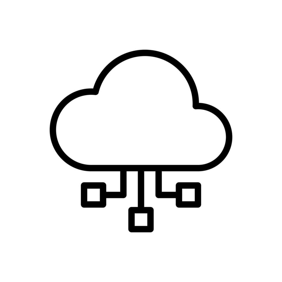 Cloud computing icon in line style design isolated on white background. Editable stroke. vector
