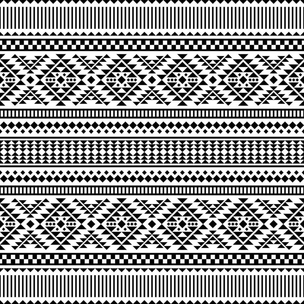 resumen étnico geométrico antecedentes diseño para textil. sin costura modelo de azteca tribal. negro y blanco colores. vector