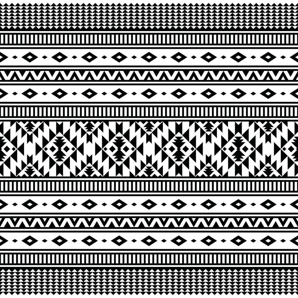 Aztec geometric seamless ethnic pattern. Native American with monochrome style. Template print for textile design. vector