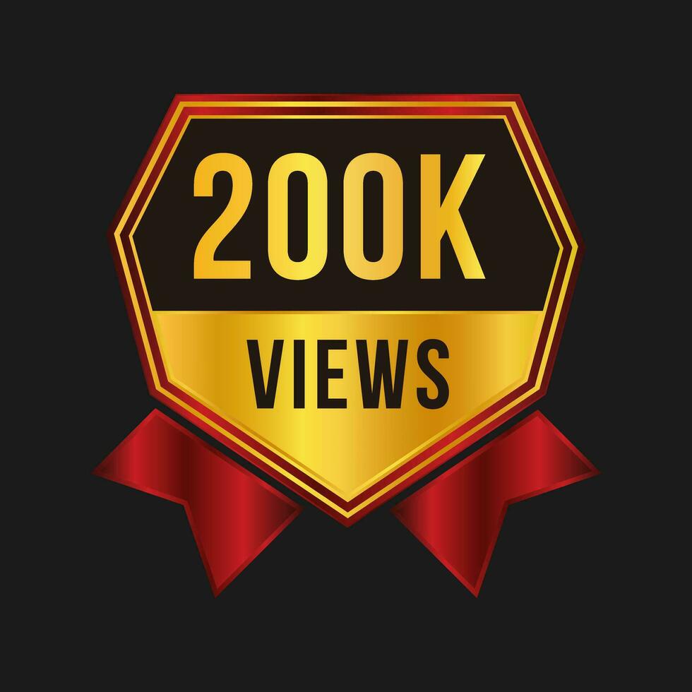 200k views celebration background design banner vector