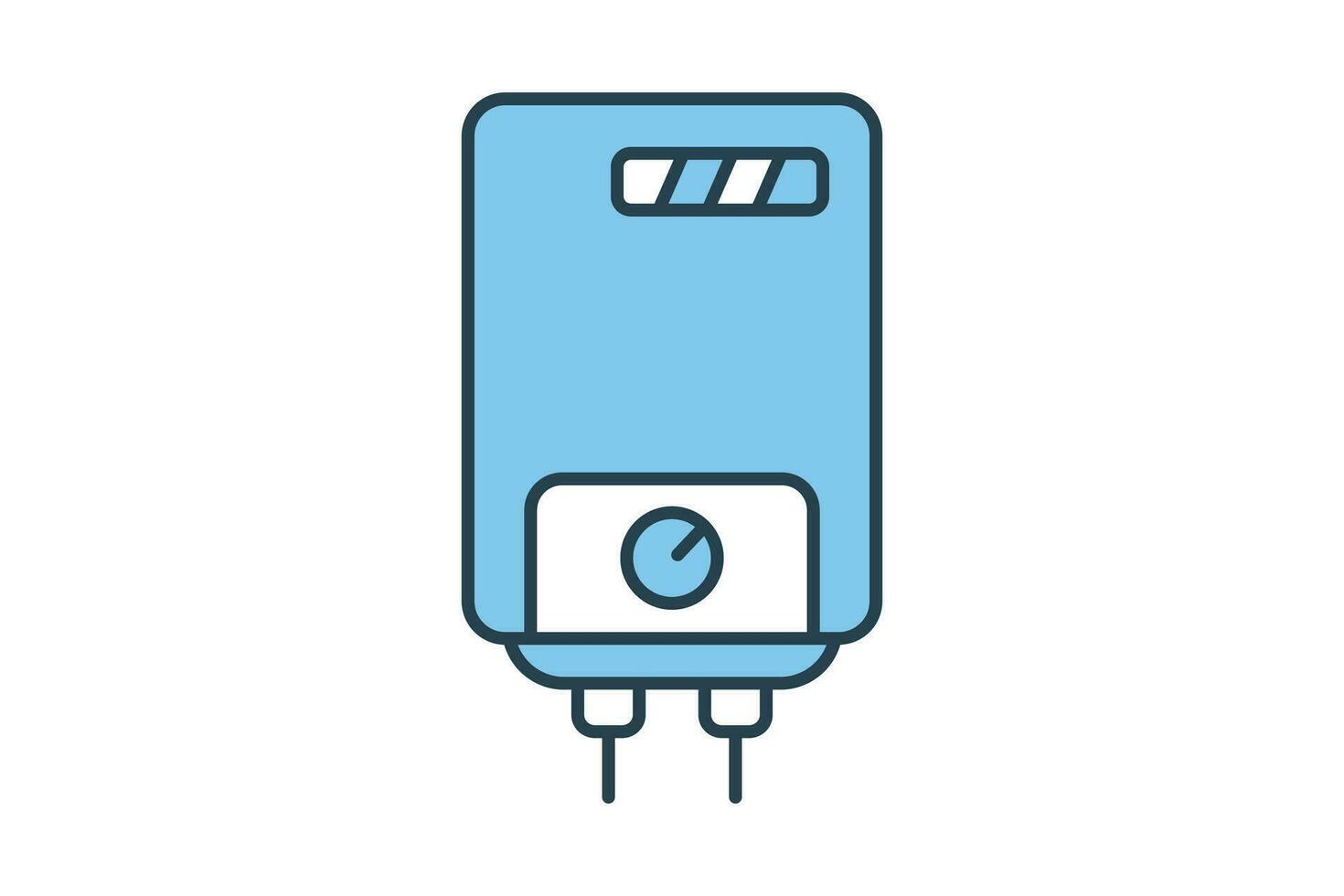 Water heater icon. icon related to electronic, household appliances. Flat line icon style design. Simple vector design editable