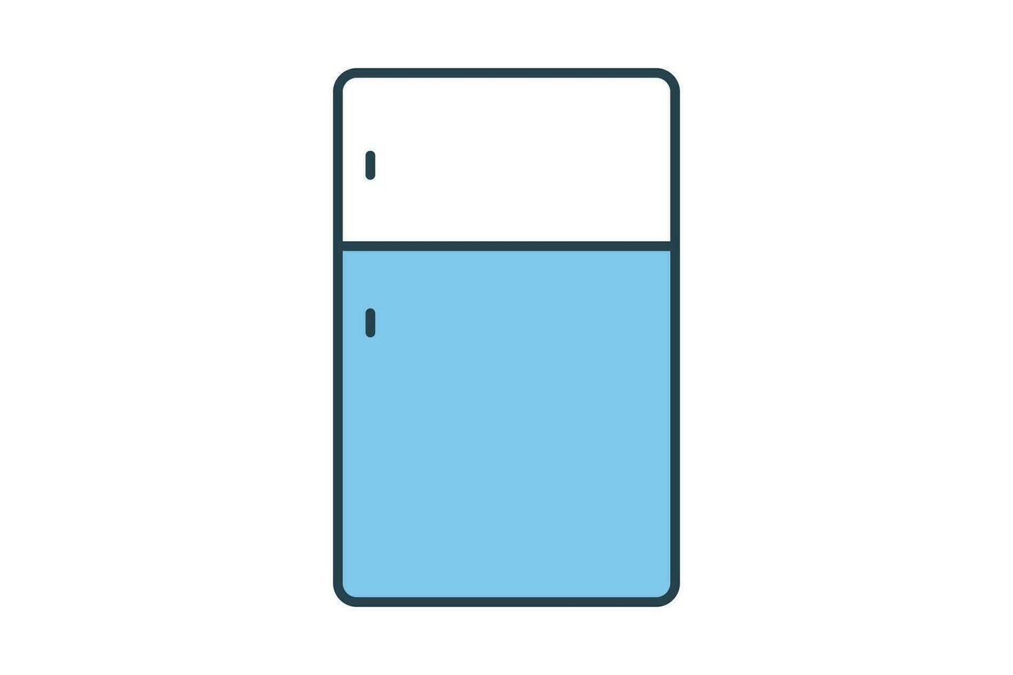 Refrigerator icon. icon related to electronic, Household appliances. Flat line icon style design. Simple vector design editable
