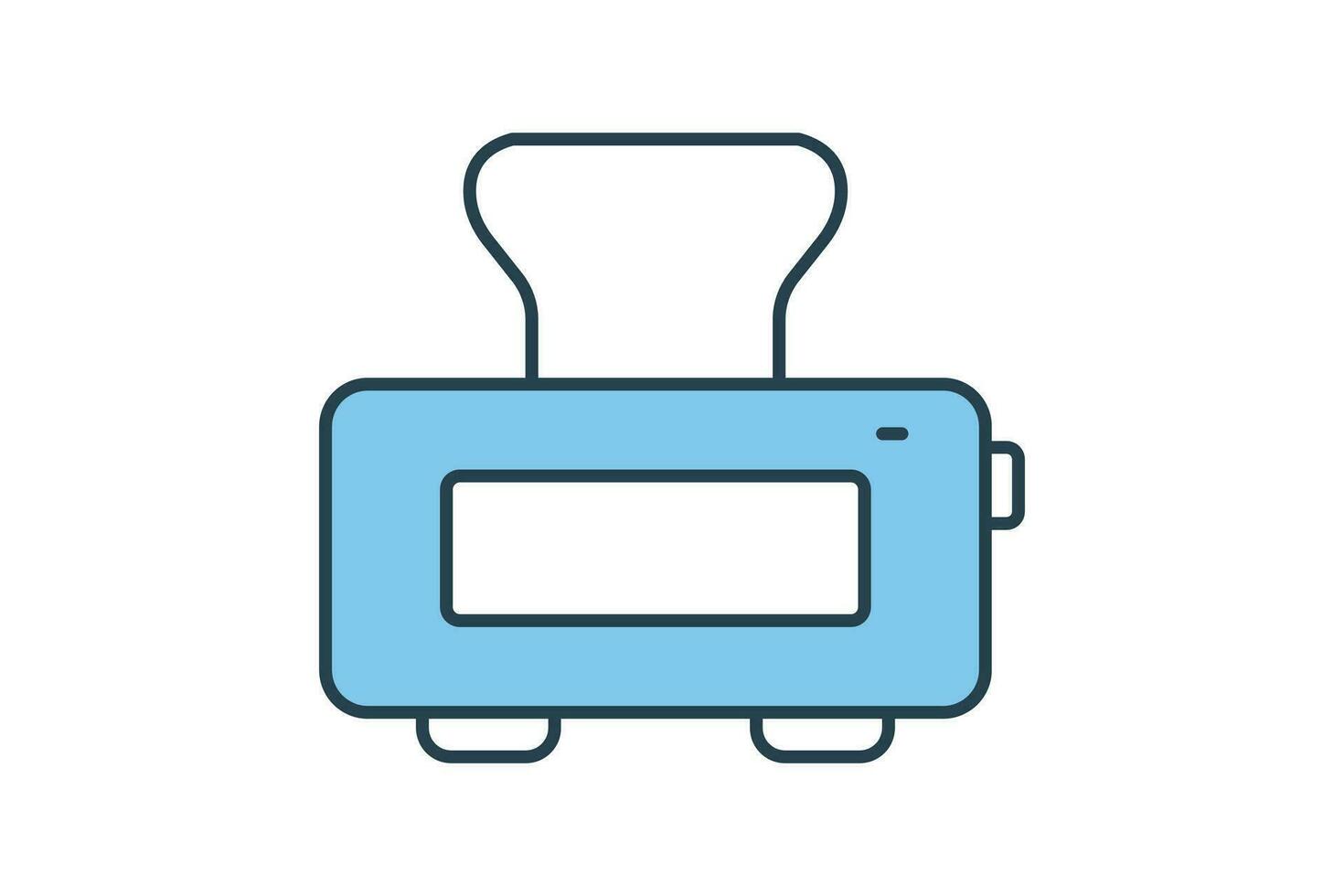 Toaster icon. icon related to kitchen, household appliances. Flat line icon style design. Simple vector design editable