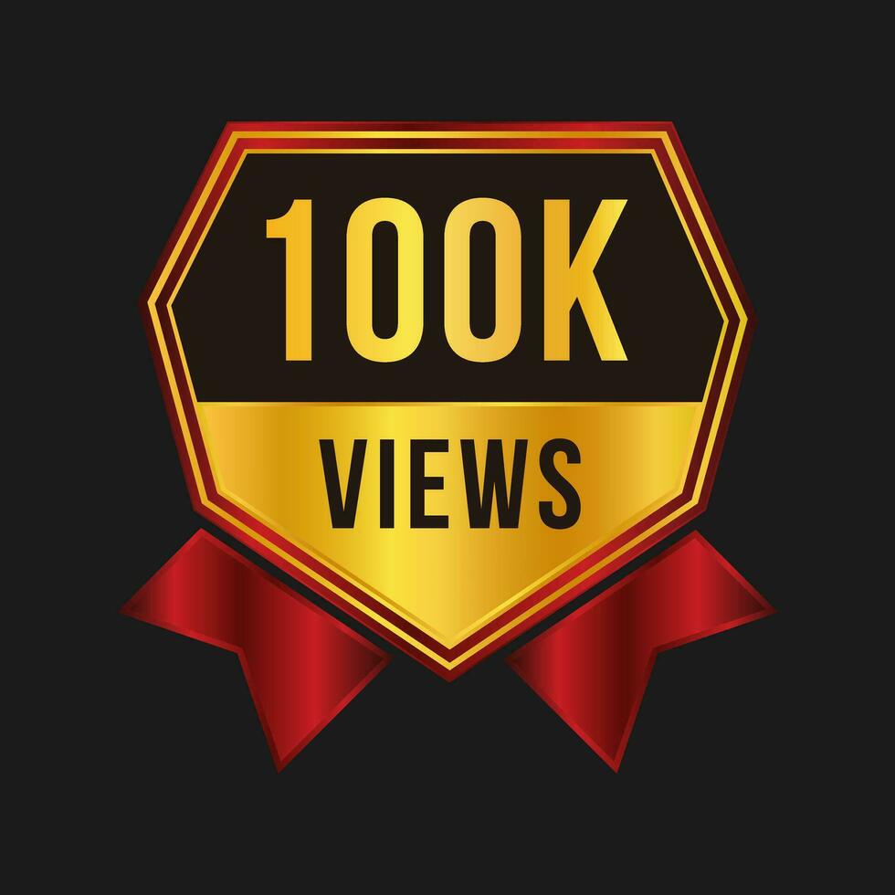 100k views celebration background design banner vector