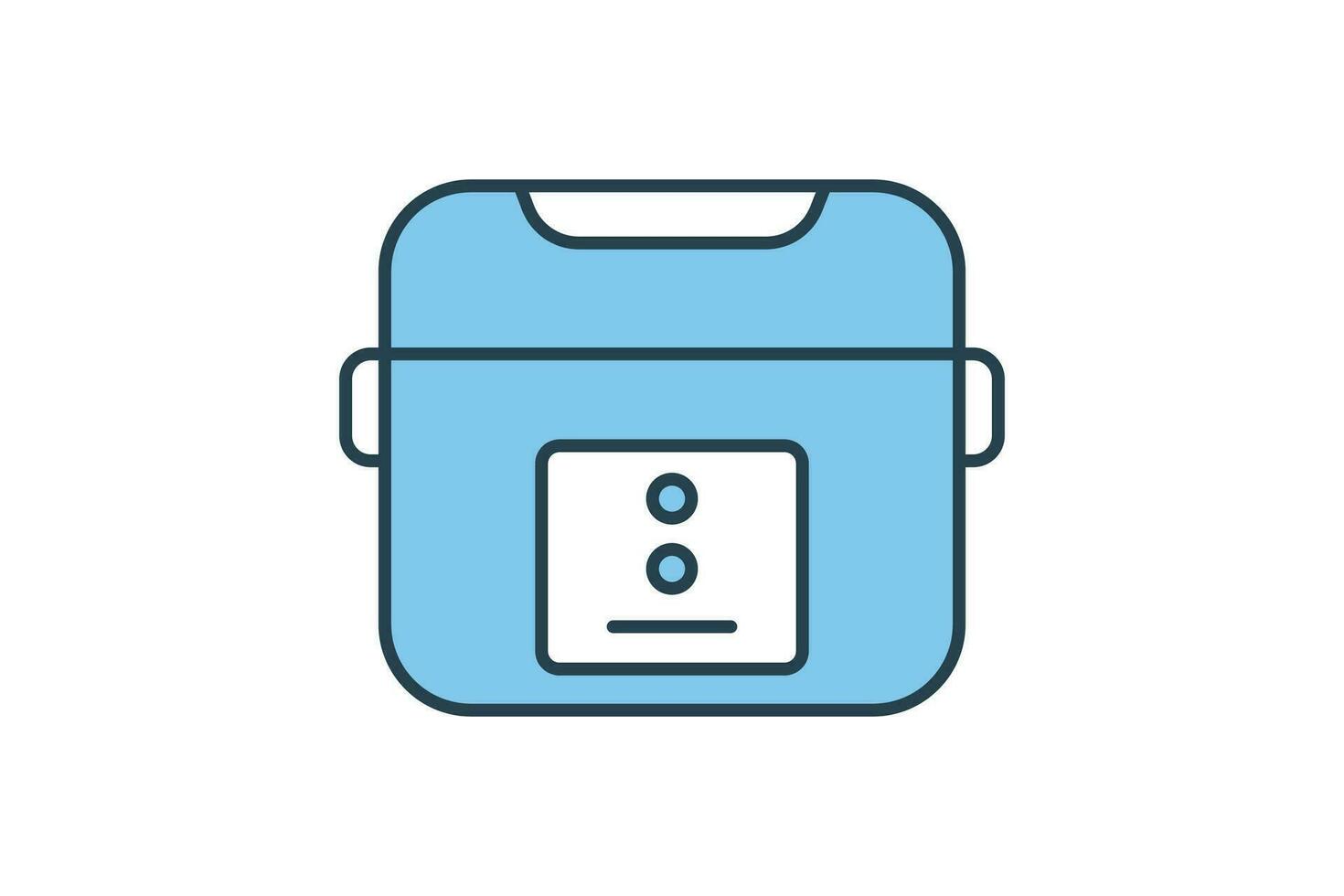 Rice cooker icon. icon related to electronic, household appliances. Flat line icon style design. Simple vector design editable