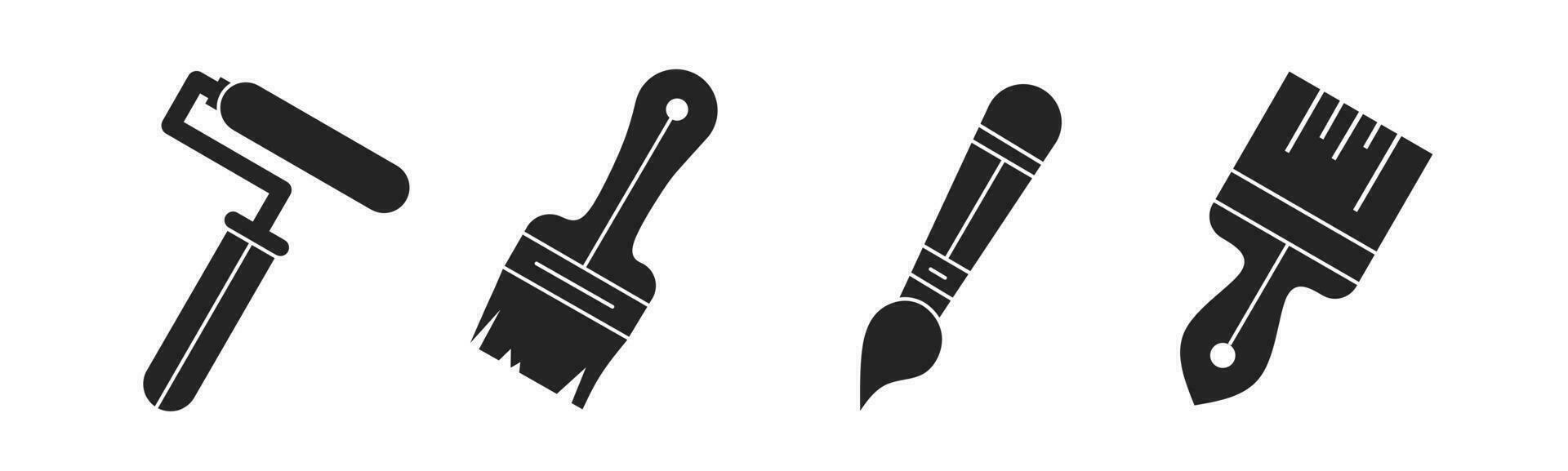Set of illustrations about paint brush icon. Stock vector. vector