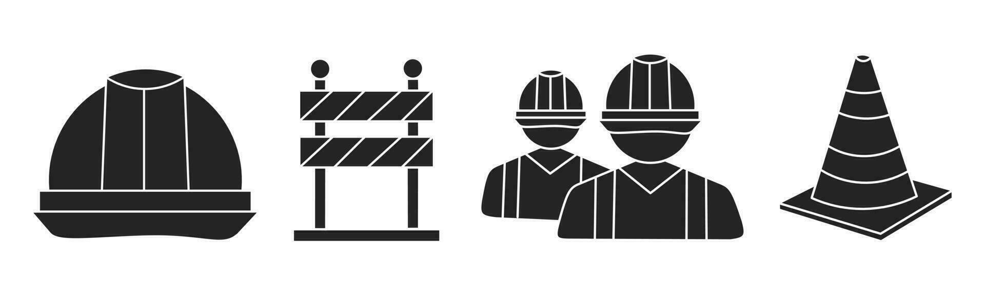 Set of illustrations about construction icon. Stock vector. vector