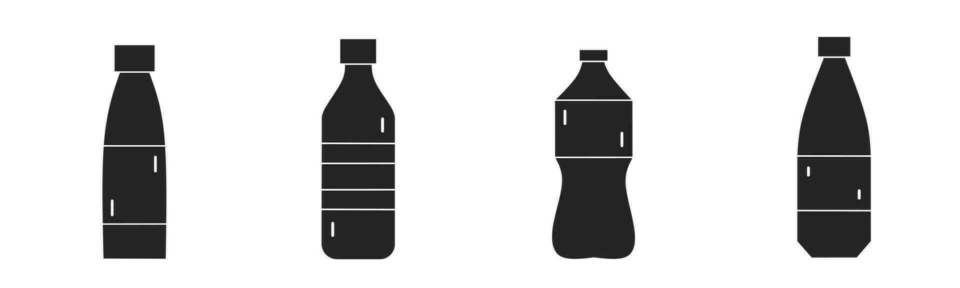 conjunto de ilustraciones acerca de botella icono. valores vector. vector