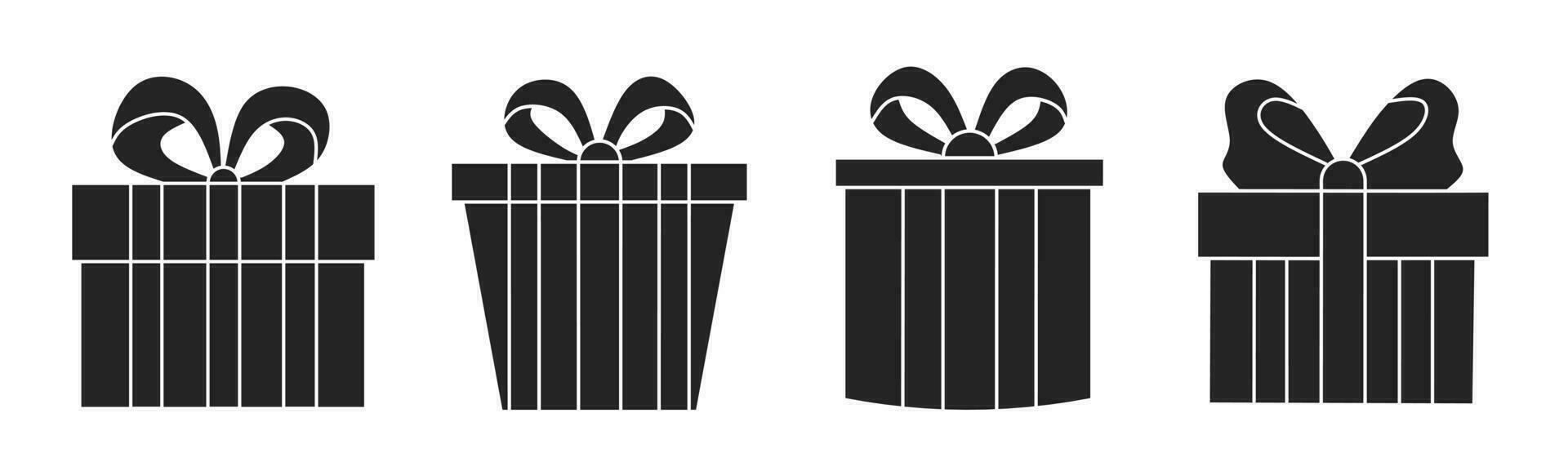 Set of illustrations about gift box icon. Stock vector. vector