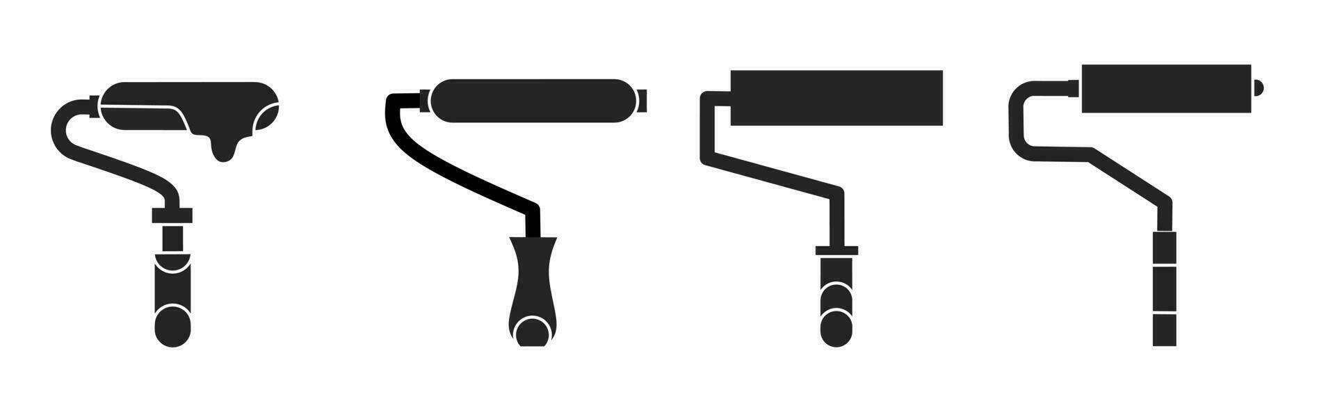 Set of illustrations about paint roller icon. Stock vector. vector