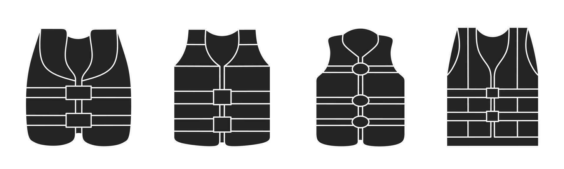Set of illustrations about life jacket icon. Stock vector. vector