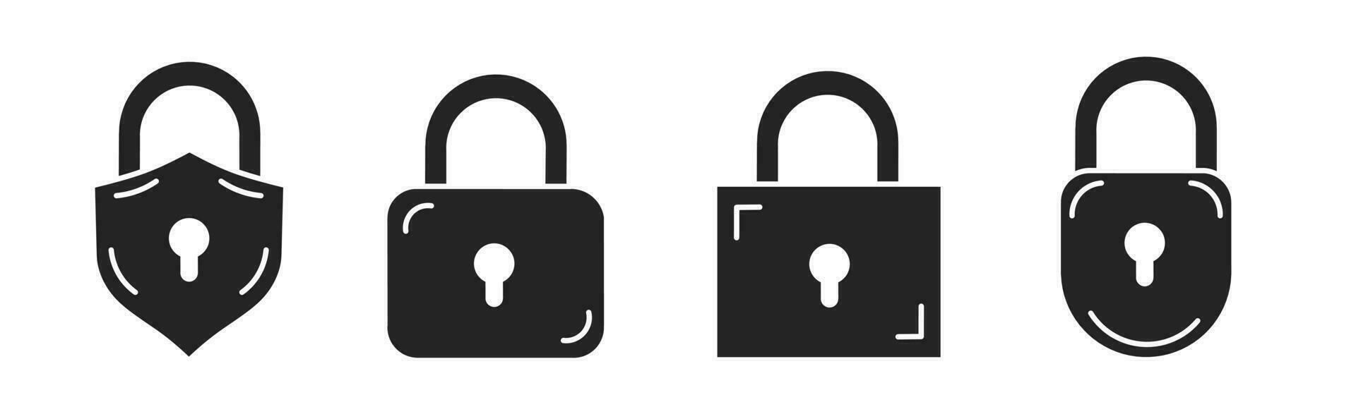 Set of illustrations about padlock icon. Stock vector. vector