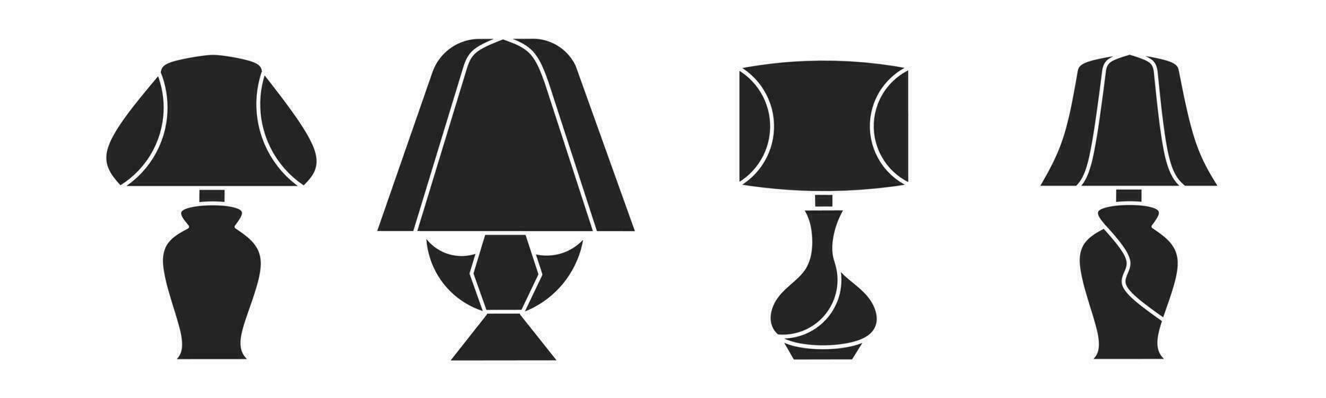 conjunto de ilustraciones acerca de habitación lámpara icono. valores vector. vector