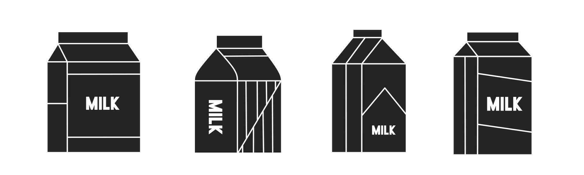 Set of illustrations about milk icon. Stock vector. vector