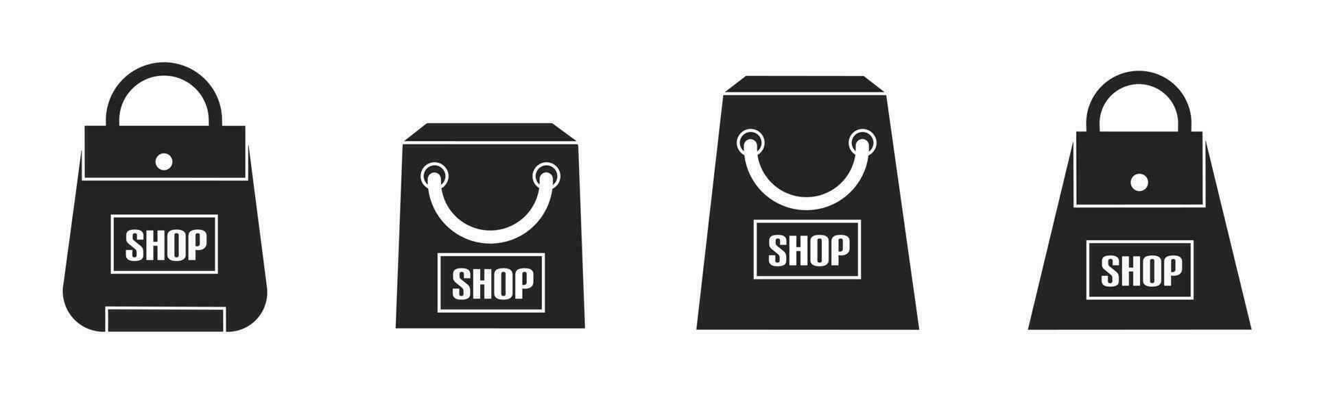 Set of illustrations about bag icon. Stock vector. vector