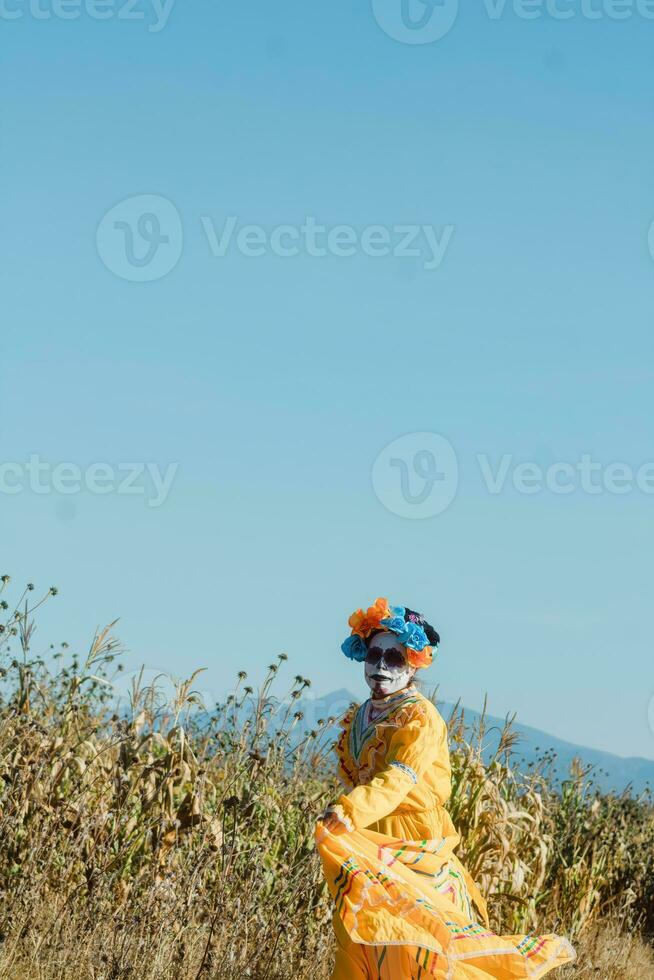 On the Day of the Dead, people in nature photo