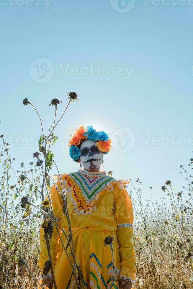 On the Day of the Dead, people in nature photo