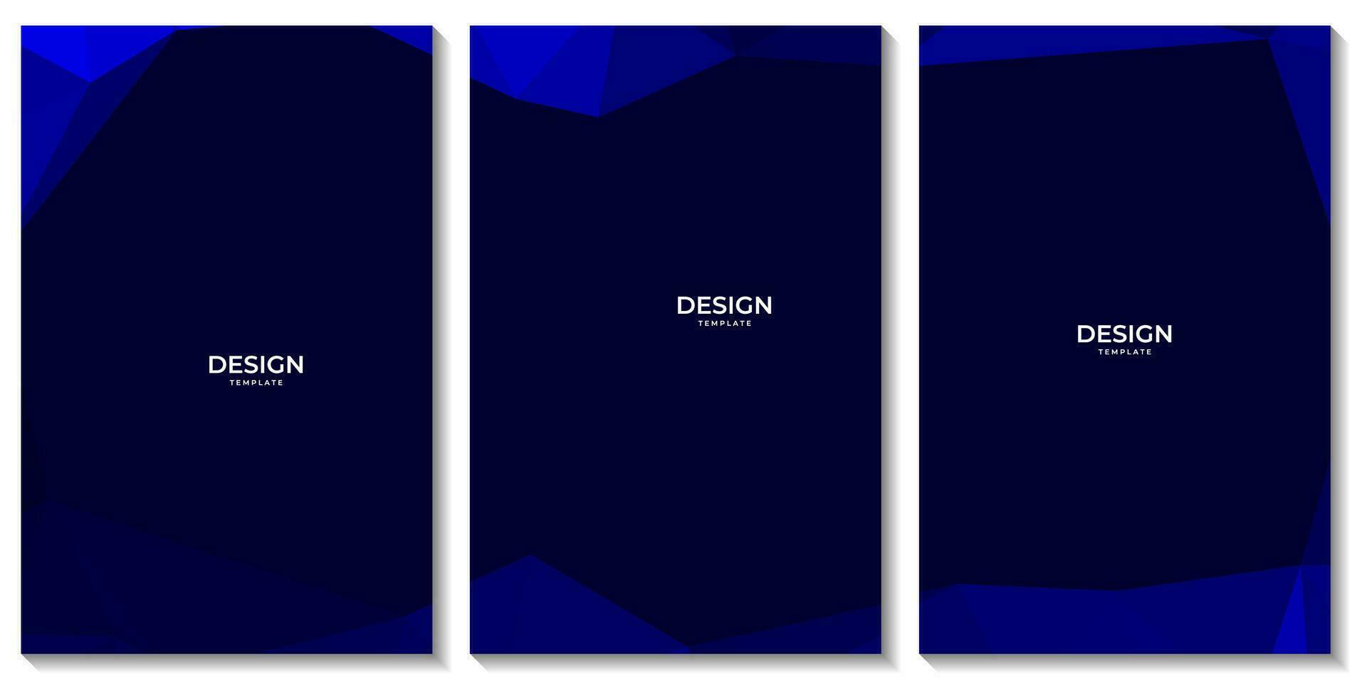 conjunto de cubiertas, conjunto de volantes, conjunto de carteles, resumen azul geométrico antecedentes con triangulos para negocio, Copiar espacio zona vector