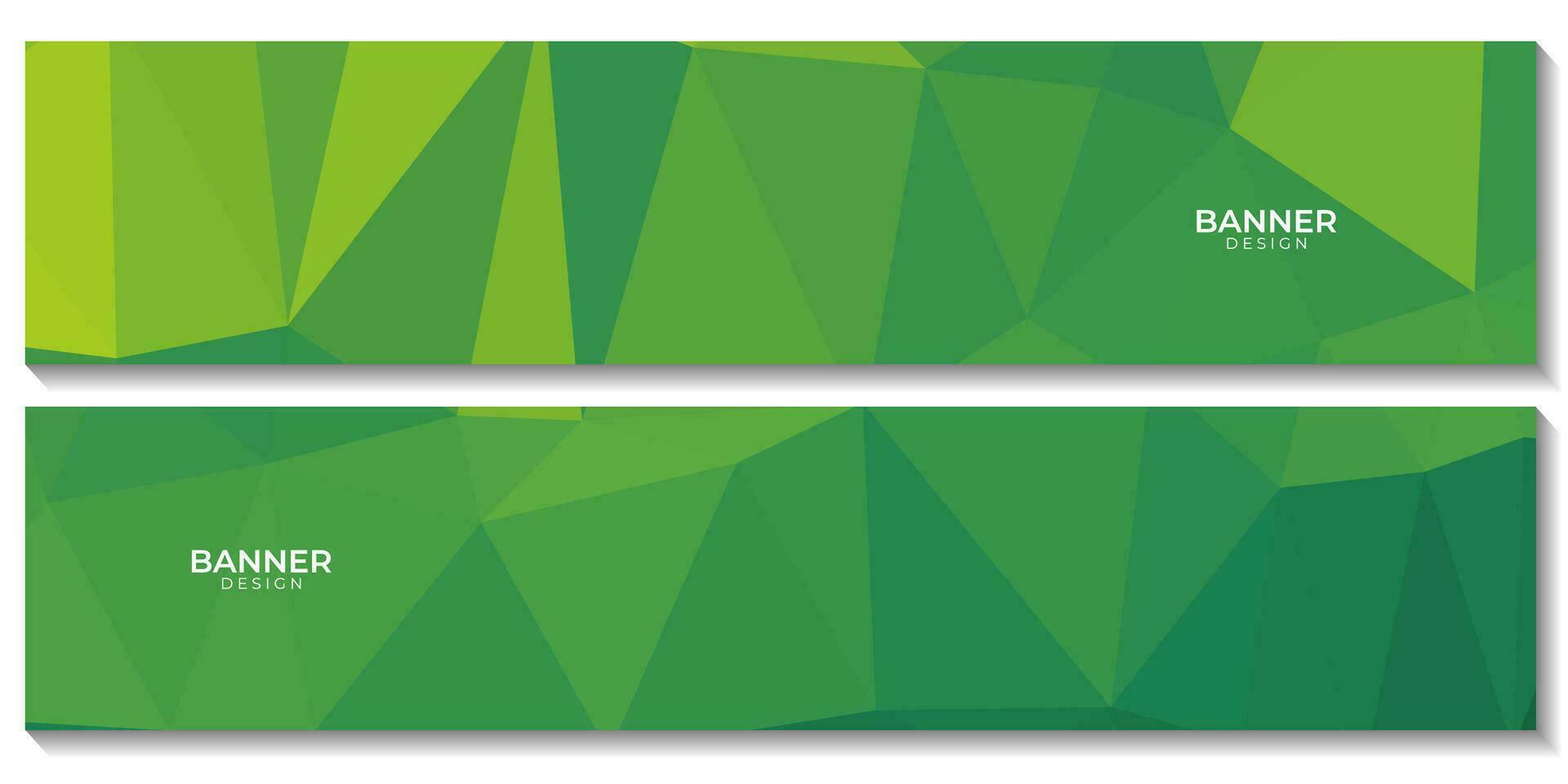 set of banners, abstract modern triangular yellow green bio background vector