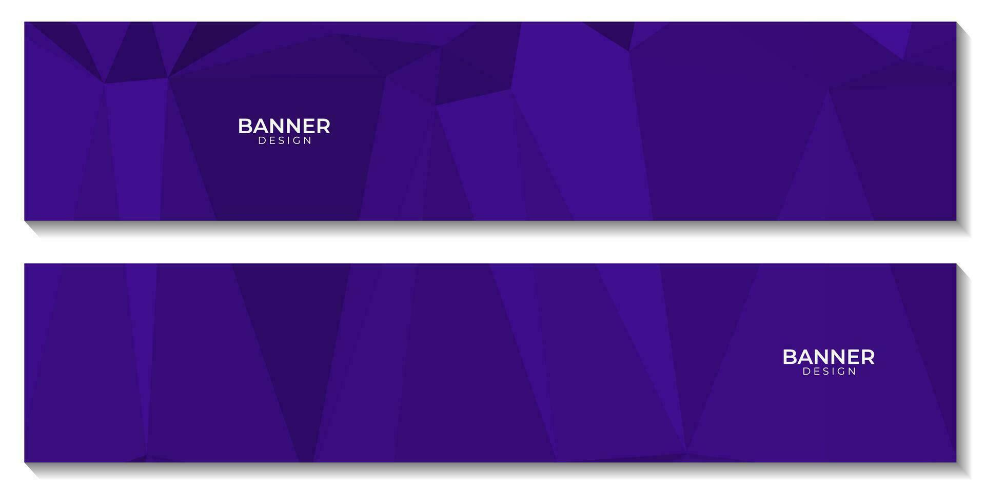 set of banners, abstract purple geometric background with triangles vector