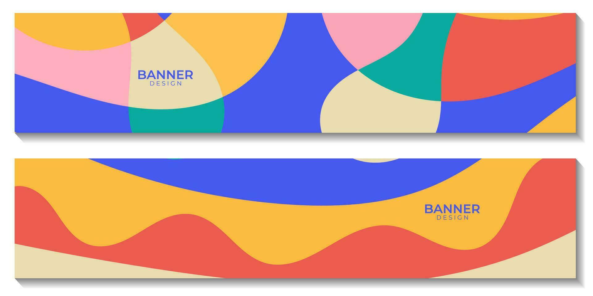 Set of Banners. Organic Colorful Abstract Art Background. Vector Illustration.