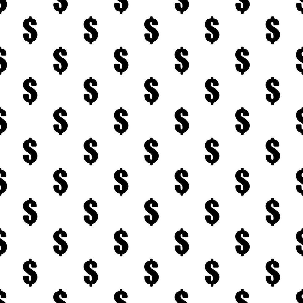 Seamless pattern with dollar sign. Endless vector background.