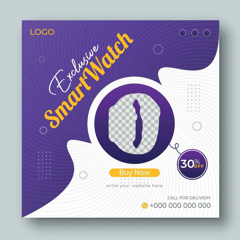 Smartwatch Social Media post Design vector