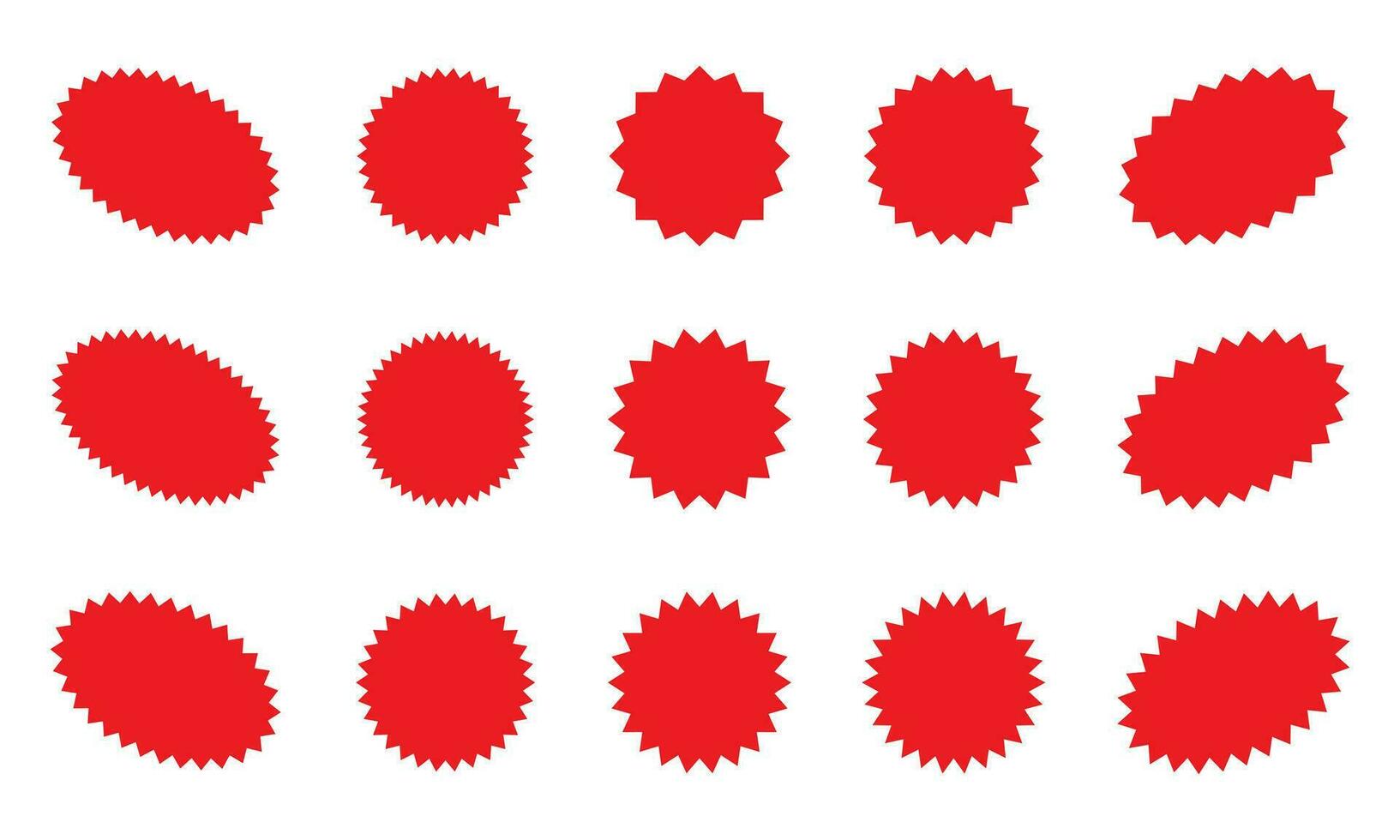 conjunto de rojo estallido estelar, rayos de sol insignias diseño elementos - mejor para rebaja pegatina, precio etiqueta, calidad marca. plano vector ilustración aislado en blanco antecedentes.