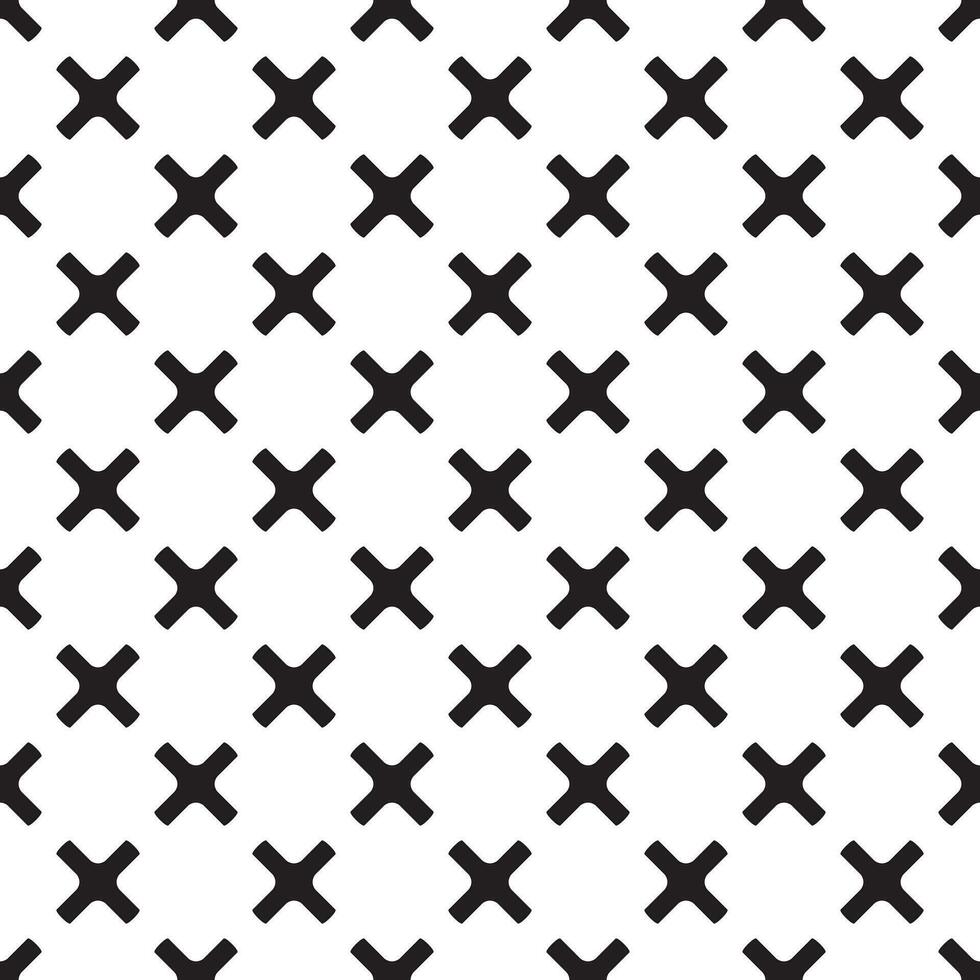 Vector seamless cross pattern. Endless black and white texture. Abstract geometric ornament background.
