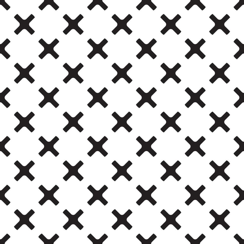 Vector seamless cross pattern. Endless black and white texture. Abstract geometric ornament background.