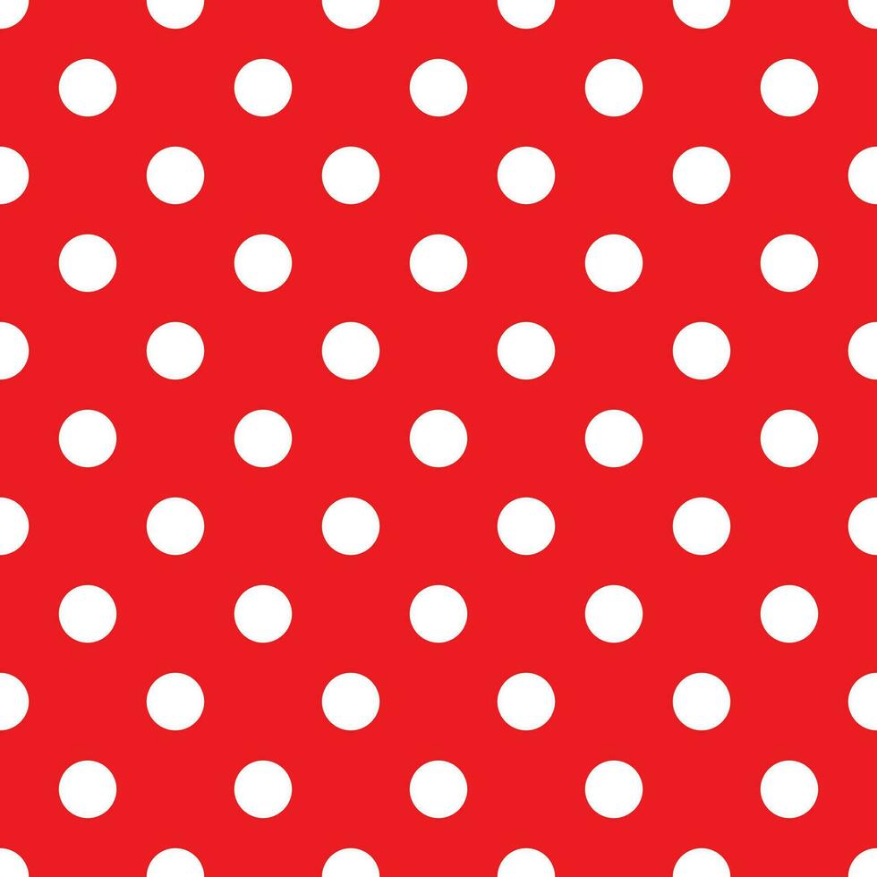 Red polka dot seamless pattern. retro texture. White polka dots on red background. vector