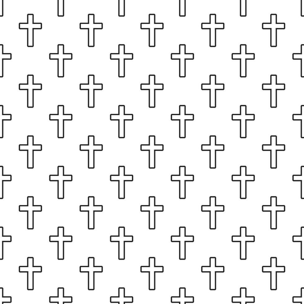 Christian cross seamless pattern. Vector illustration.