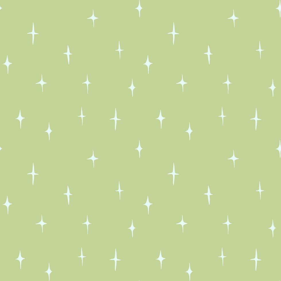 Seamless vector pattern of hand drawn cute sparkles. Design of repeating  magic starts for printing scrapbooking paper, fabric, wallpapers, backgrounds.