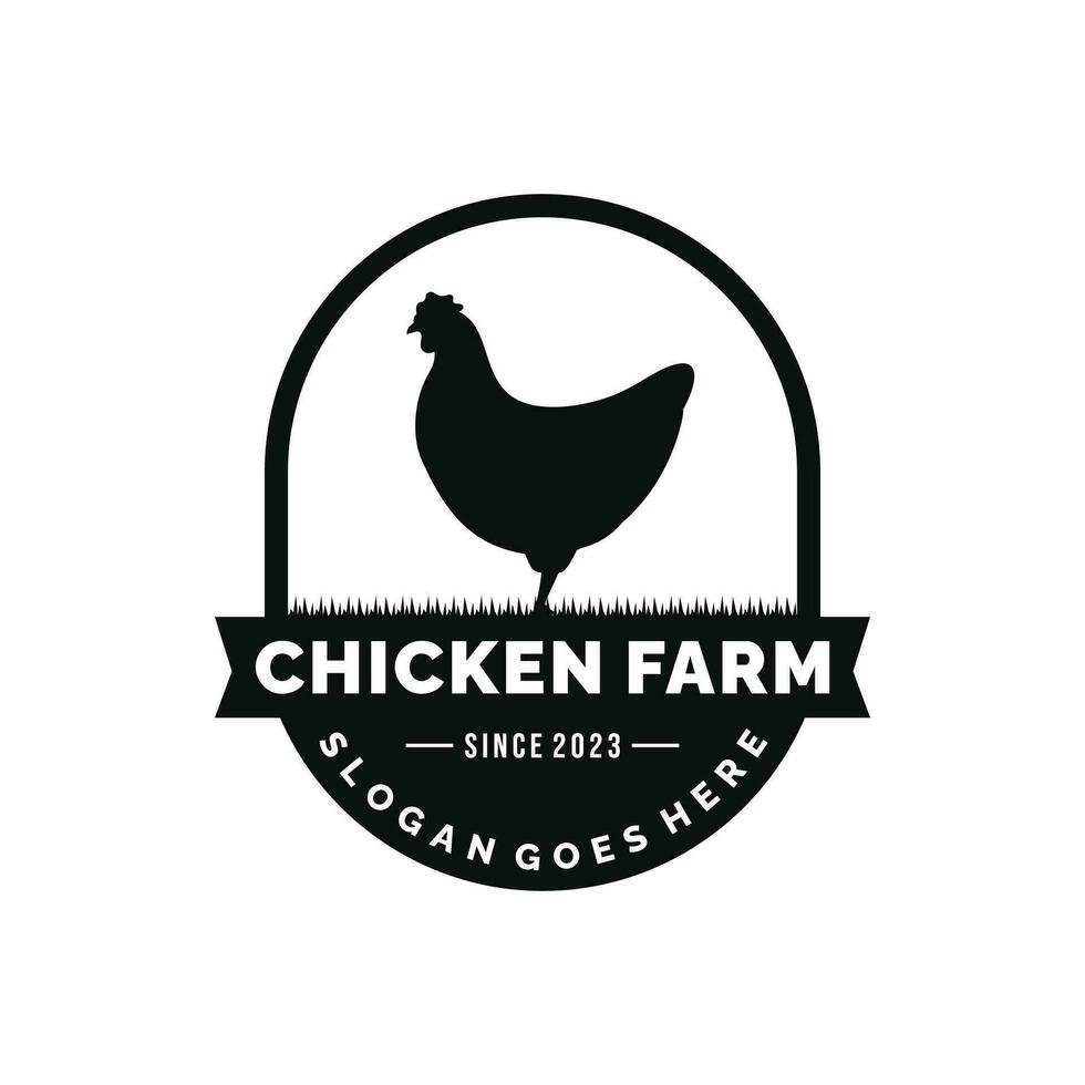 Chicken farm logo design vector. Livestock logo vector