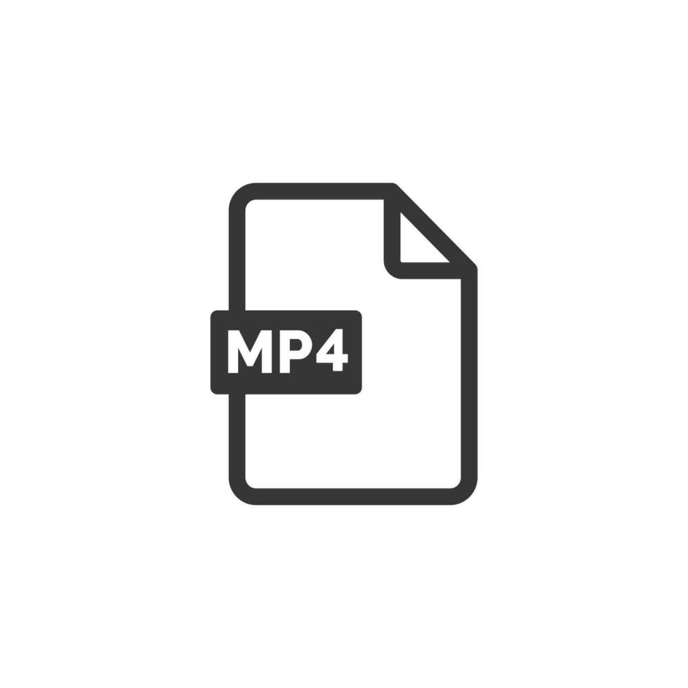 mp4 archivo icono aislado en blanco antecedentes vector