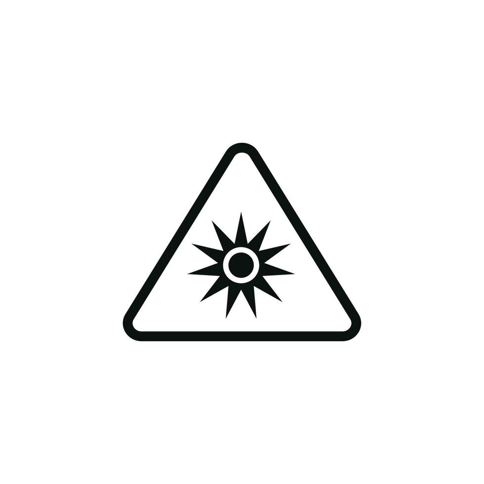 Optical radiation caution warning symbol design vector