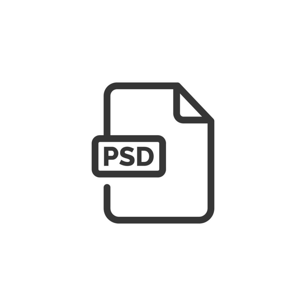 PSD file icon isolated on white background vector